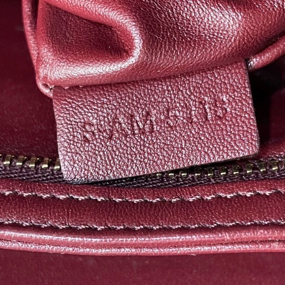 Celine triomphe classique box Medium Calfskin Dark red Wine red canvas handbag - Picture 15 of 16